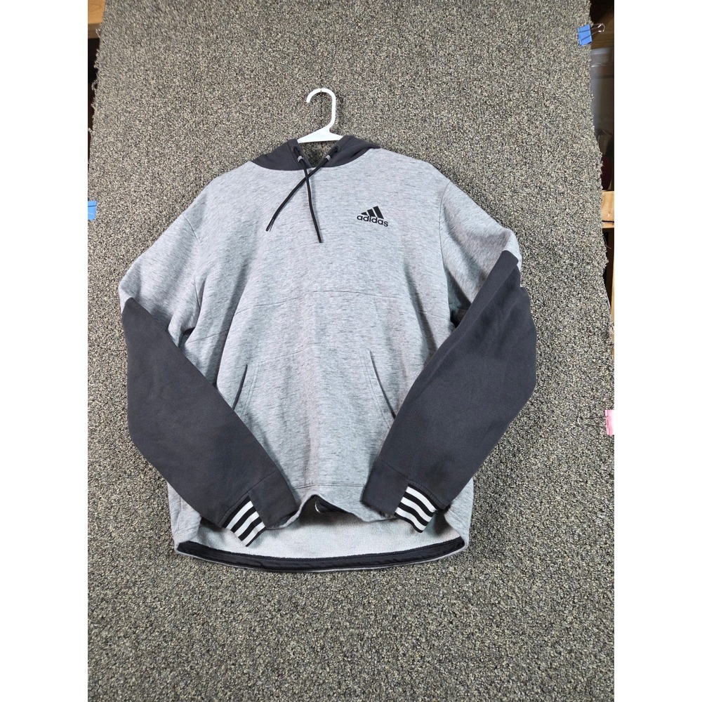 Adidas Athletic Hoodie Mens Large Grey Excellent Sporty Fitness 0313